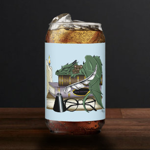 Gezellige Groene Whimsical Slaande Draak Boekenlie Blikvorm Glas