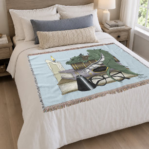 Gezellige Groene Whimsical Slaande Draak Boekenlie Deken