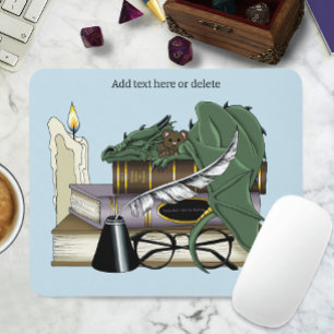 Gezellige Groene Whimsicale Slaap Draak Boek Liefh Muismat