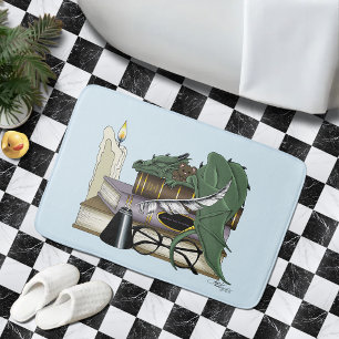 Gezellige Groene Whimsicale Slaapdrake Boekliefheb Badmat