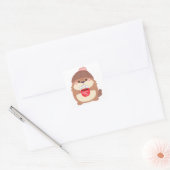 Gezellige Groundhog Day koffie Vierkante Sticker (Envelop)