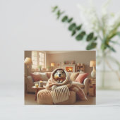Gezellige Groundhog Winter Warmte Briefkaart (Staand voorkant)