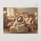 Gezellige Groundhog Winter Warmte Briefkaart (Voorkant)