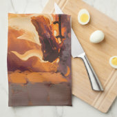 Gezellige Haardvuur Vlammen Theedoek (Quarter Fold)