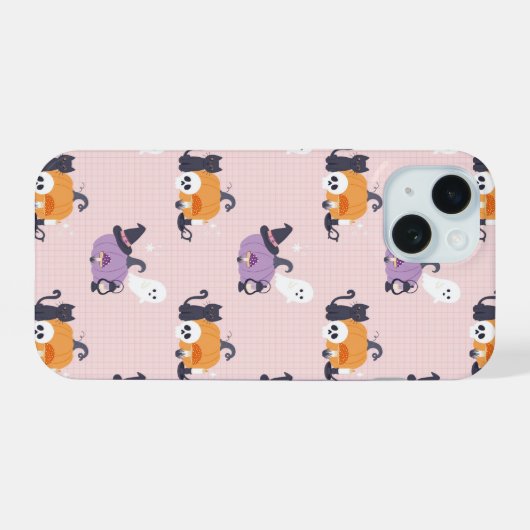 Gezellige Halloween charme iPhone 15 Case (Achterkant horizontaal)