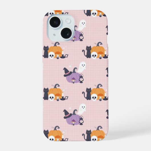 Gezellige Halloween charme iPhone 15 Case (Achterkant)