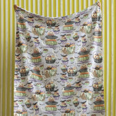 Gezellige Halloween Waterverf Illustratie Fleece Deken