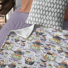 Gezellige Halloween Waterverf Illustratie Fleece Deken