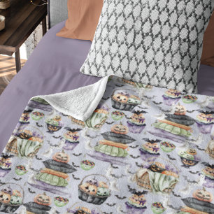 Gezellige Halloween Waterverf Illustratie Fleece Deken