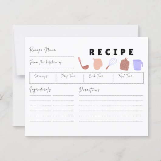 Gezellige hand-getrokken keuken essentials recept  (Voorkant)