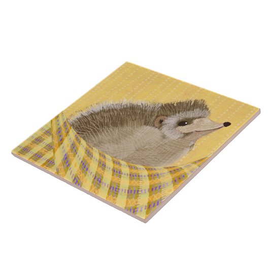 Gezellige Hedgehog Keramische Keuken Tegel Tegeltje (Zijkant)