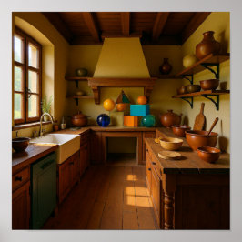 Gezellige Heirloom Keuken -  Home Interieur Poster