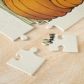 Gezellige heks vibes Halloween pompoenen Paarse Legpuzzel (Zijkant)