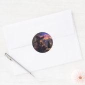 Gezellige Heks Zonsondergang Sticker (Envelop)