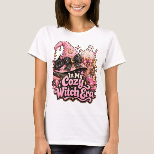 Gezellige Heksen Tijd Knuffelig Roze Halloween T-shirt