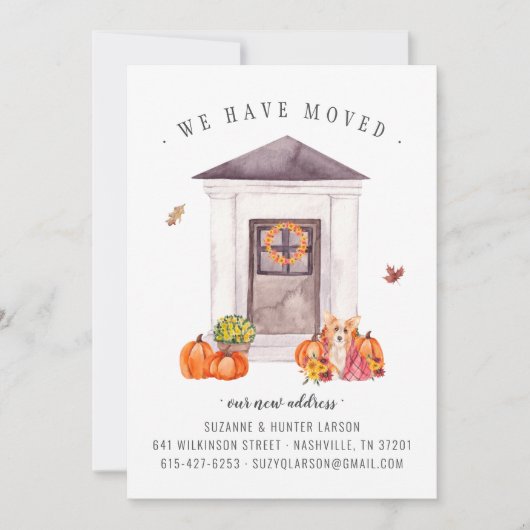 Gezellige Herfst | Aankondiging van verhuizing naa (Voorkant)
