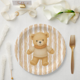 Gezellige herfst baby shower | Neutrale crème & or Papieren Bordje