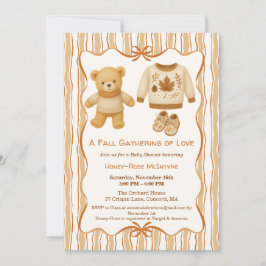 Gezellige herfst babyborrel | Neutrale crème & ora Kaart
