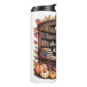 Gezellige herfst bibliotheek koffie thermosfles (Gedraaid links)