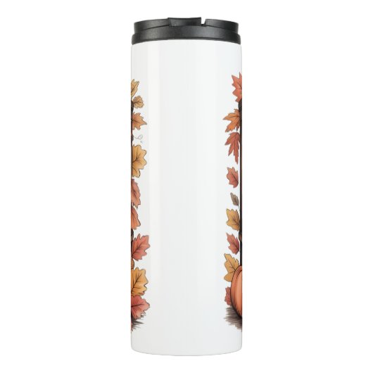 Gezellige herfst bibliotheek koffie thermosfles (Achterkant)