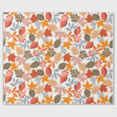 Gezellige herfst bladeren schattig patroon cadeaupapier (Vlak)