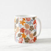 Gezellige herfst bladeren schattig patroon koffiemok (Voorkant rechts)