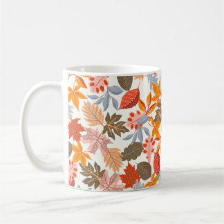 Gezellige herfst bladeren schattig patroon koffiemok