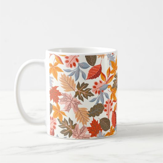 Gezellige herfst bladeren schattig patroon koffiemok (Links)
