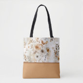 Gezellige Herfst Bloemen Botanisch met Kleurenblok Tote Bag (Voorkant)