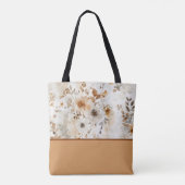 Gezellige Herfst Bloemen Botanisch met Kleurenblok Tote Bag (Achterkant)
