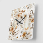 Gezellige herfst Bloemen Botanische Print Vierkante Klok (Hoek)