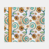 Gezellige Herfst Bloemen Gepersonaliseerde Naam Fleece Deken (Voorkant (Horizontaal))