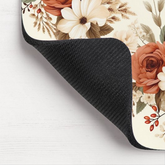 Gezellige herfst bloemenprint digitale kunst muismat (Hoek)