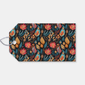 Gezellige herfst bloemenprint digitale volkskunst cadeaulabel (Achterkant Horizontaal)