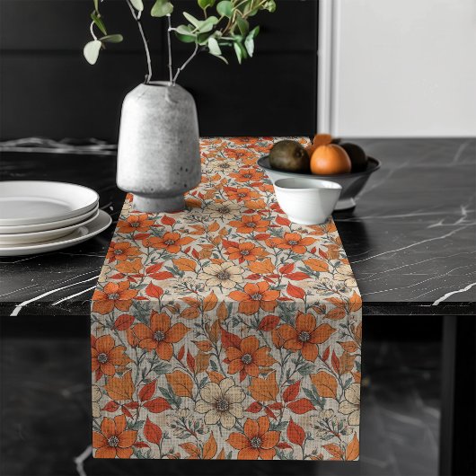 Gezellige Herfst Blooms Table Runner Feestelijke i Lange Tafelloper