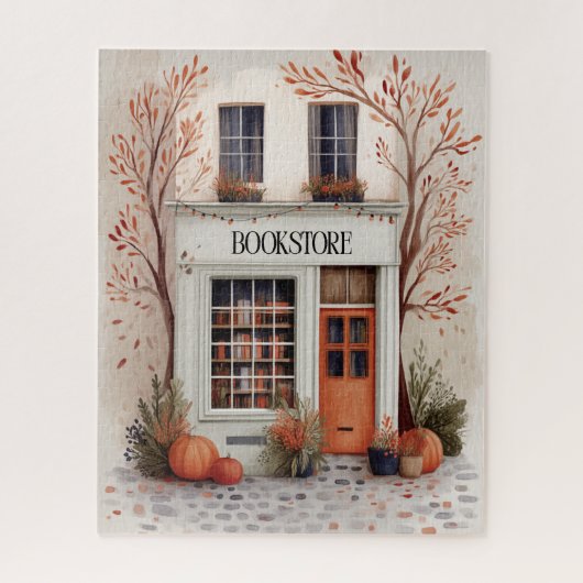 Gezellige Herfst boekhandel Legpuzzel (Verticaal)