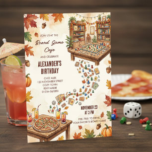 Gezellige Herfst Bordspel Cafe Verjaardagsnacht Kaart