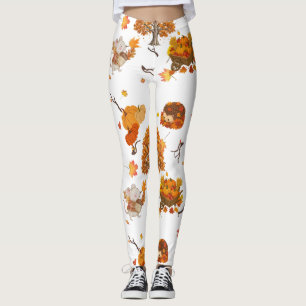 Gezellige herfst bos patroon leggings - Schattige