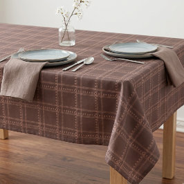 Gezellige herfst bruine geruite geometrische tarta tafelkleed
