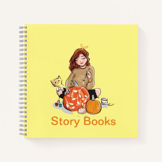 Gezellige herfst damesdecor met pompoenen - Perfec Notitieboek (Voorkant)