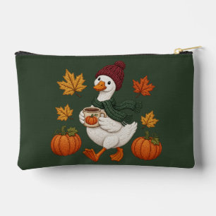 Gezellige herfst eend met pompoen koffie herfstbla etui