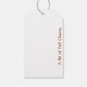 Gezellige herfst eikels & bladeren in geel, bruin cadeaulabel (Achterkant)