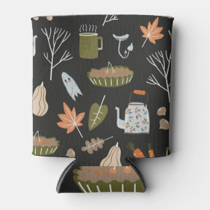 Gezellige Herfst Elements: Warme Patroon. Blikjeskoeler