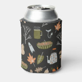 Gezellige Herfst Elements: Warme Patroon. Blikjeskoeler (Blikje Achterkant)