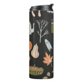 Gezellige Herfst Elements: Warme Patroon. Thermosbeker (Gedraaid links)