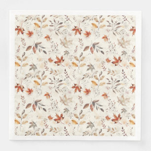 Gezellige herfst esthetiek herfstbladeren botanisc servet