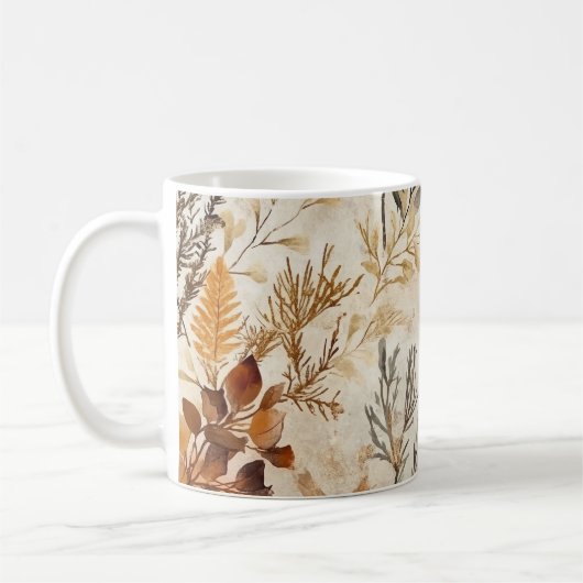 Gezellige herfst esthetische botanische print koffiemok (Links)