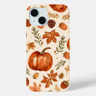 Gezellige herfst esthetische patroon telefoonhoes iPhone 15 case