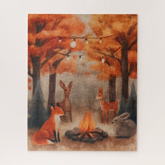 Gezellige Herfst Forest Creatures Legpuzzel (Verticaal)