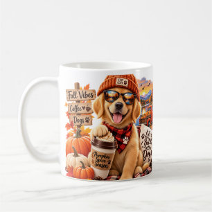 Gezellige Herfst Golden Retriever Pompoengewürz Koffiemok